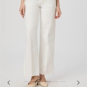 Paige Anessa Ecru Wide Leg Jeans